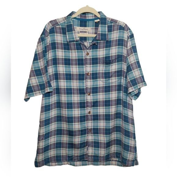 Tommy Bahama Other - Tommy Bahama Men's Plaid Short Sleeve Lightweight‎ Button-up Size  Large